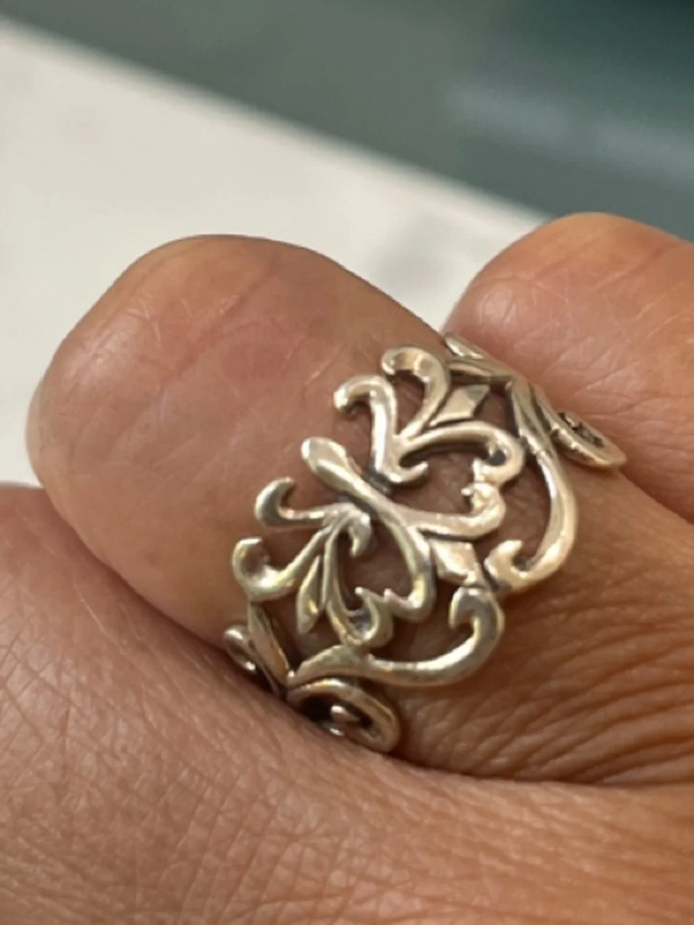 Intricate Sterling Silver Filigree Women's Ring size 7.5